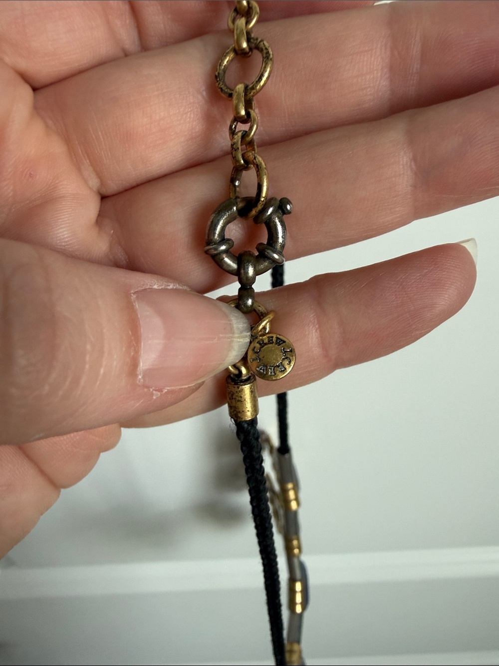 J. Crew Mixed Metal Blue/Green
Cord Statement Necklace - Picture 5 of 10